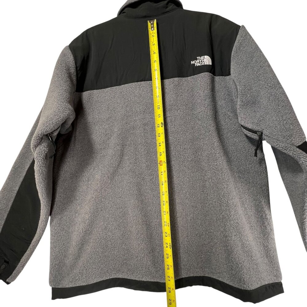 The North Face Polartec Denali Mens Full Zip Gray Black Fleece Jacket Pockets L - Picture 14 of 14